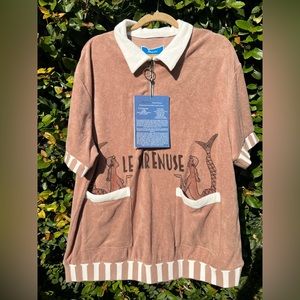 Tombolo Le Sirenuse Positano Half-Zip Cabana in Clay XXL - Unisex